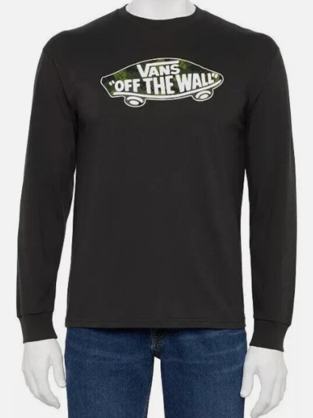 Vans OTW CAMO Men's Long Sleeve T-Shirt (Black/Camo) Size Small